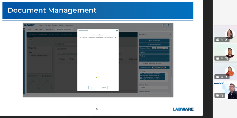 Andrew Maxwell, LabWare Asia Pacific Technical Sales, demonstrated LabWare's enterprise LIMS during the webinar