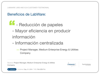 [ES] LabWare Testimonial 1