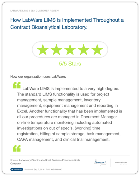 LabWare Biobanking Testimonials 2