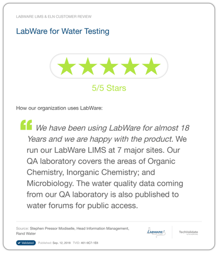LabWare Environmental Testimonial 2