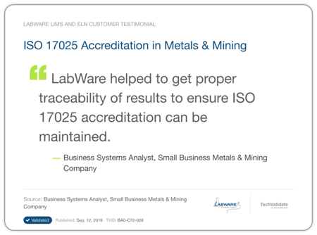 LabWare Mining Metals Testimonial 2