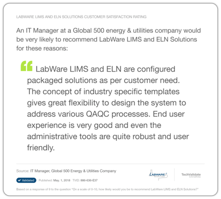 LabWare Oil Gas Testimonial 1