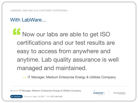 LabWare Oil Gas Testimonial 2