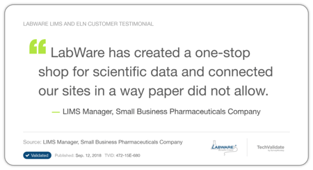 Pharmaceutical LabWare Testimonial 2