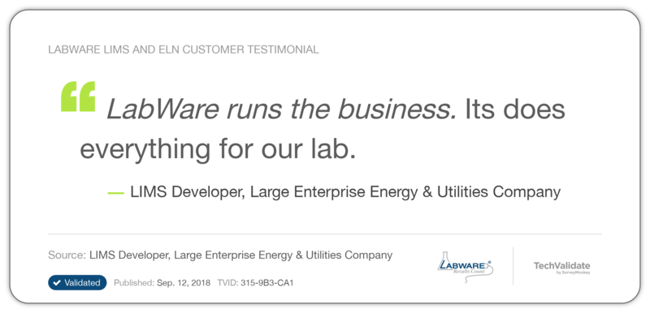 Cloud LIMS Testimonial 1