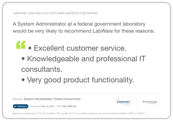 LabWare CSM Testimonial 3