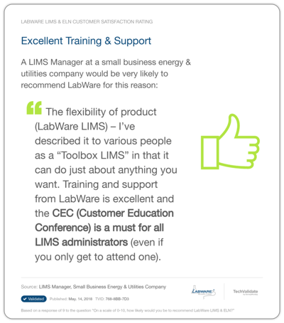 LabWare Training Testimonial 1