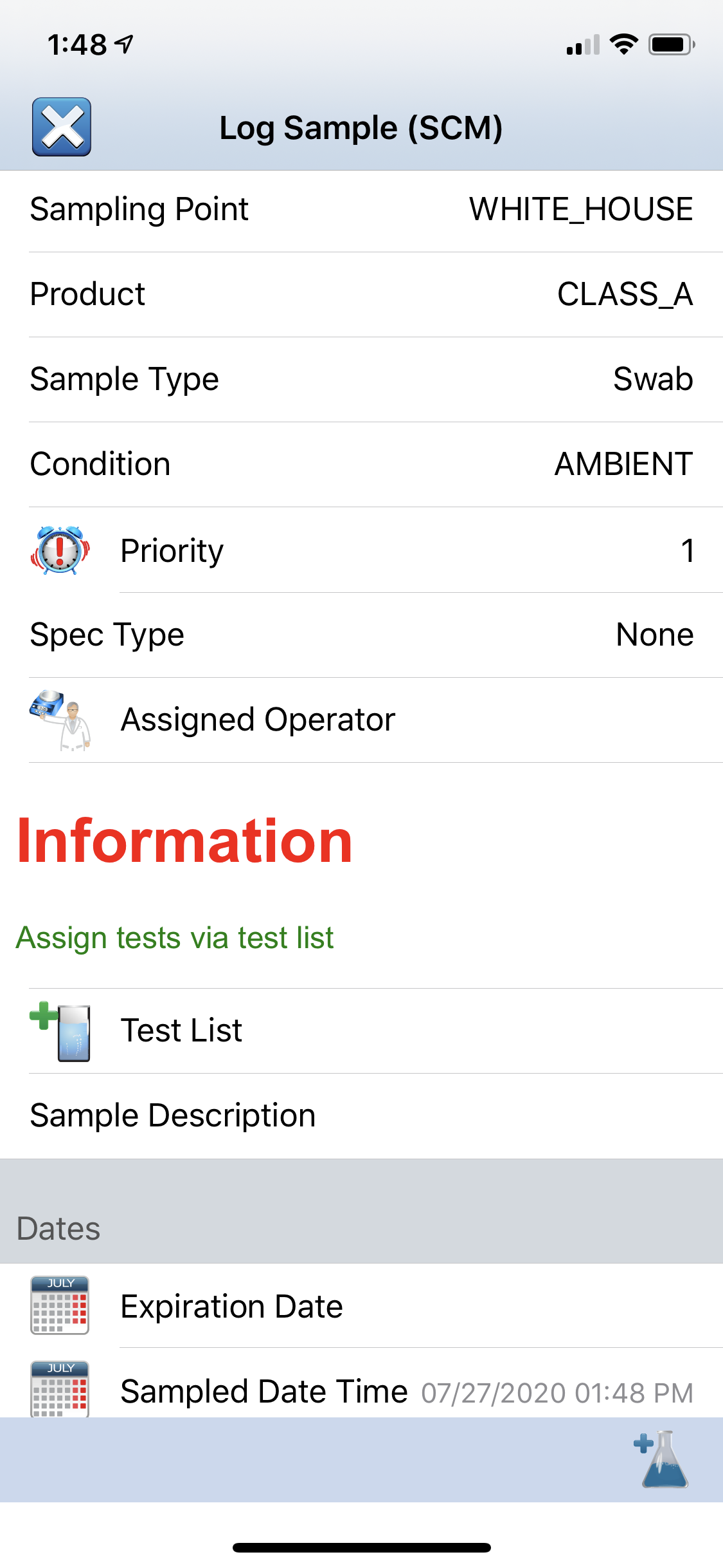 LabWare Mobile - Sample
